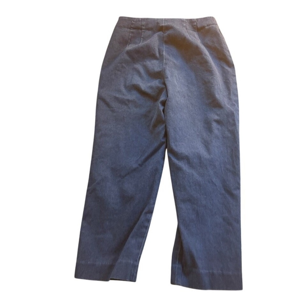 Talbots Womens High Waisted Straight Leg Denim Pants Dark Wash Blue Side Zip 10